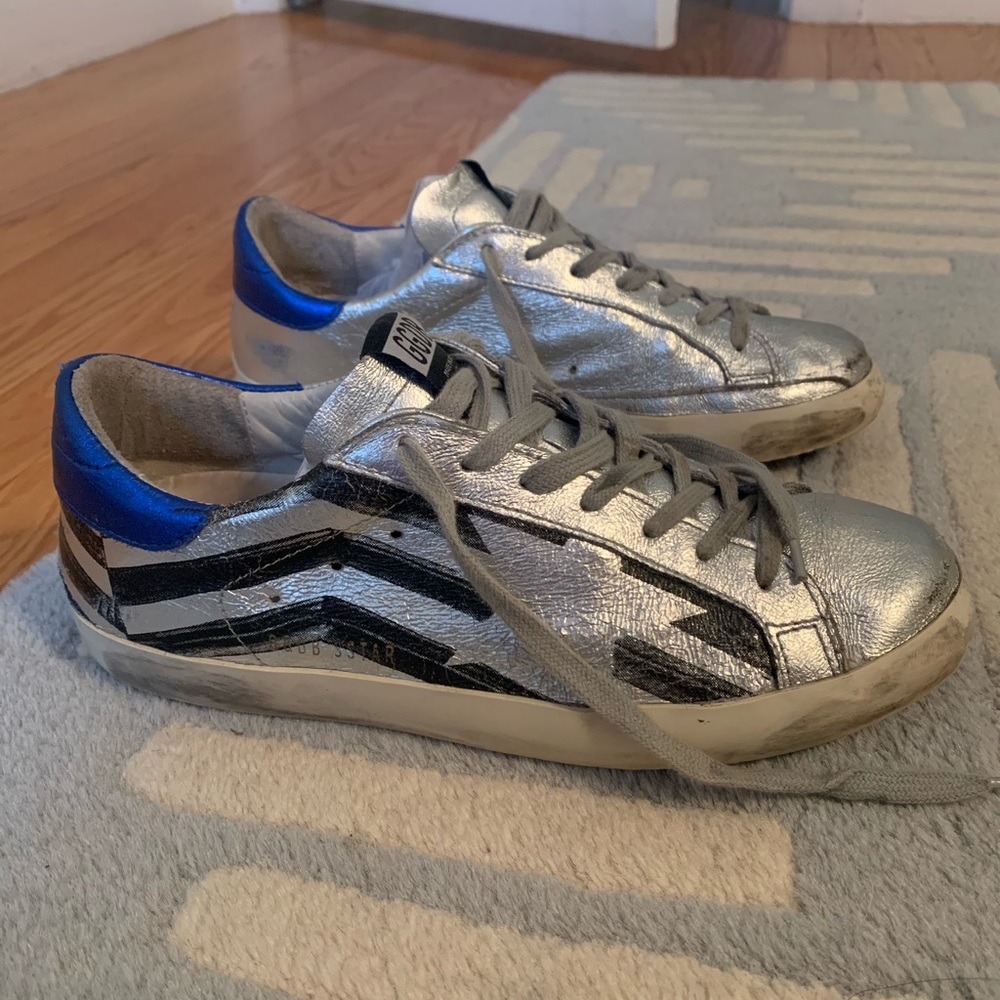 Golden Goose Superstar Silver Flag